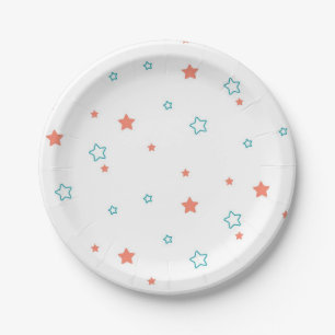 Plato De Papel Patrón de estrellas