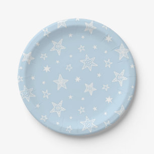 Plato De Papel patrón de estrellas