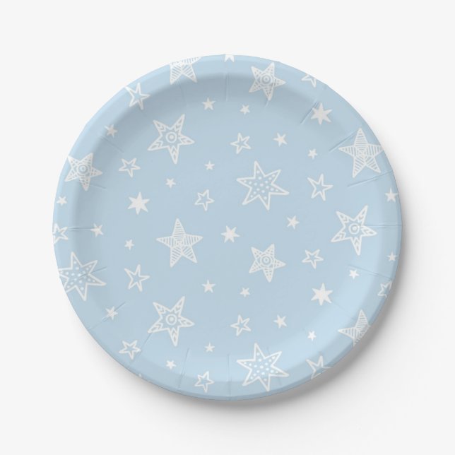 Plato De Papel patrón de estrellas (Anverso)
