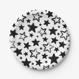 Plato De Papel patrón de estrellas