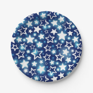 Plato De Papel Patrón de estrellas