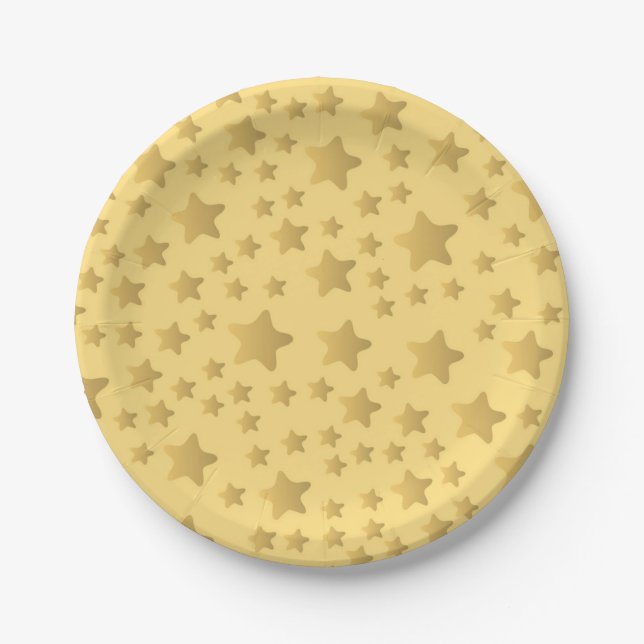 Plato De Papel patrón de estrellas (Anverso)