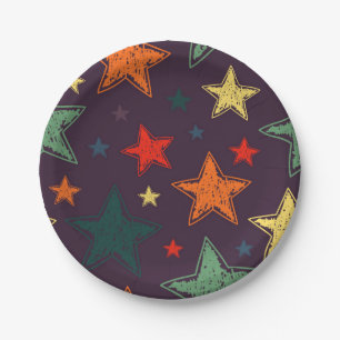 Plato De Papel Patrón de estrellas