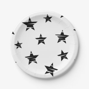 Plato De Papel patrón de estrellas