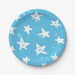 Plato De Papel patrón de estrellas