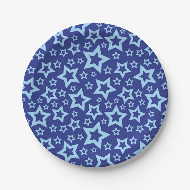 Plato De Papel Patrón de estrellas (Anverso)