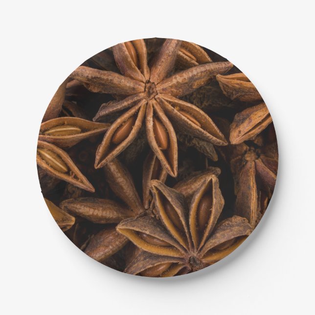 Plato De Papel Patrón de estrellas de anís (Anverso)