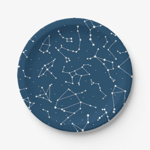 Plato De Papel Patrón de estrellas de constelación