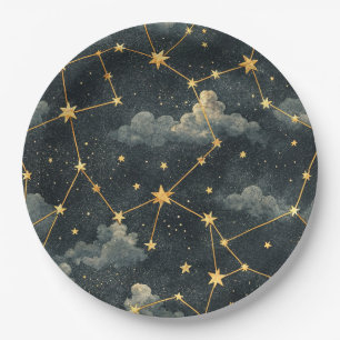 Plato De Papel Patrón de estrellas de constelación celestial (1)
