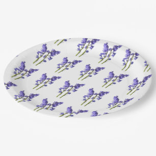 Plato De Papel Patrón de estructura de Bluebells