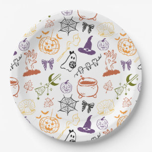 Plato De Papel Patrón de Fiesta de Bebé Espeluznante Casi Listo L