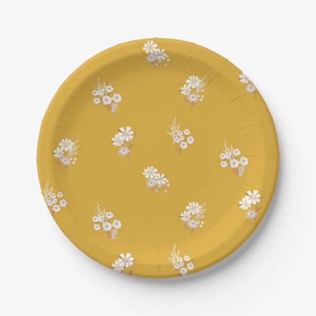 Plato De Papel Patrón de flor (Anverso)