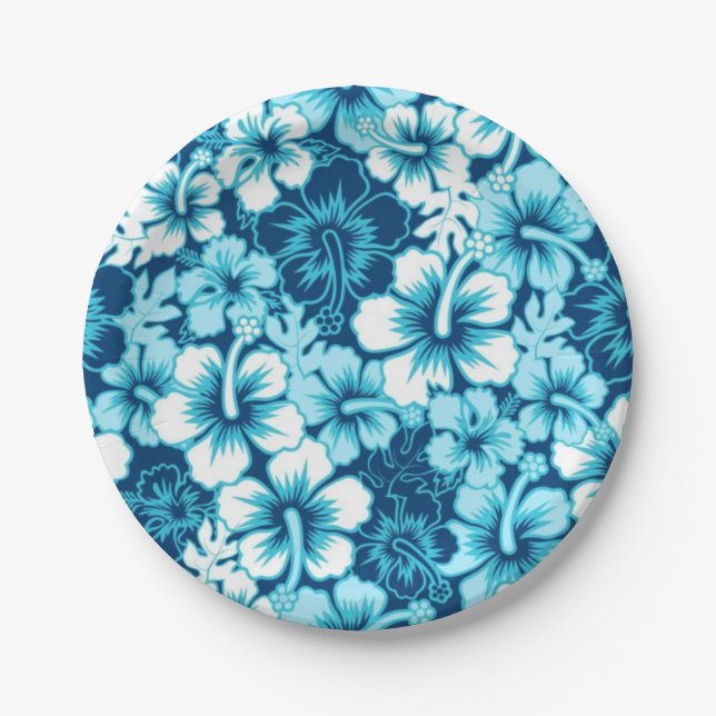 Plato De Papel Patrón de flor (Anverso)