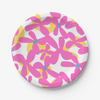 Plato De Papel Patrón de flor