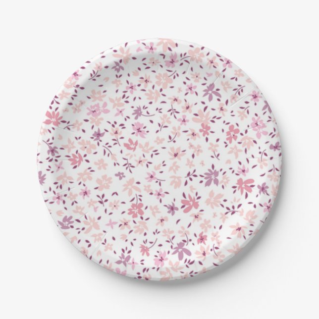 Plato De Papel Patrón de flor (Anverso)