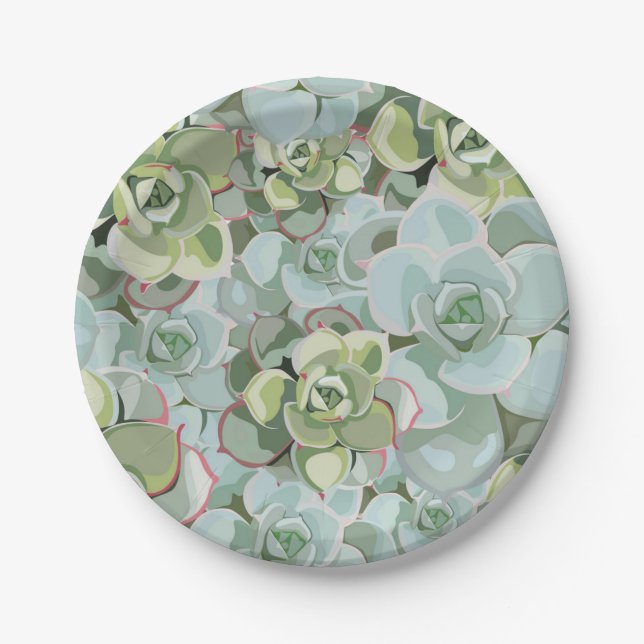 Plato De Papel Patrón de flor (Anverso)