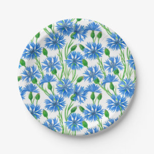 Plato De Papel Patrón de flor de maíz acuático