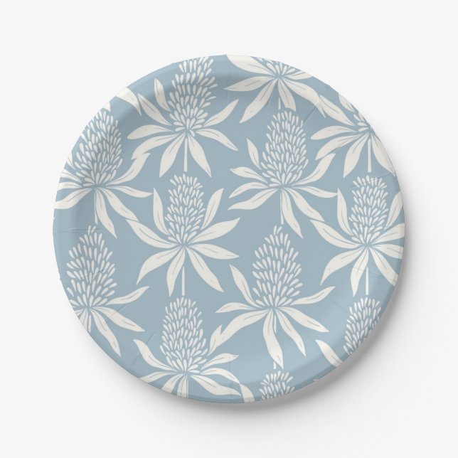 Plato De Papel Patrón de flores (Anverso)