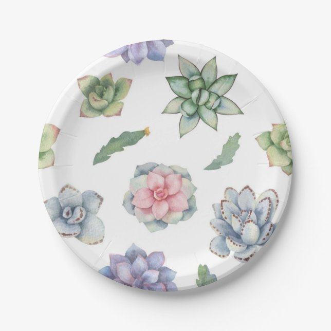 Plato De Papel Patrón de flores (Anverso)