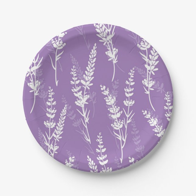 Plato De Papel Patrón de flores (Anverso)