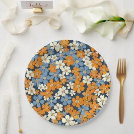 Plato De Papel Patrón de flores de Ditsy