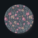 Plato De Papel Patrón de flores de otoño rojas y marrones vintage<br><div class="desc">Añada un acento floral a su tabulación con estos platos de papel floral. Estas placas de papel floral son perfectas para eventos de primavera y otoño. Los elementos coincidentes están disponibles.</div>