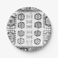 Patrón de forma azteca en blanco y negro