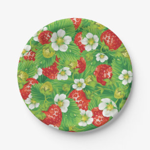 Plato De Papel Patrón de fresa
