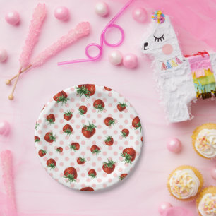 Plato De Papel Patrón de Fresa