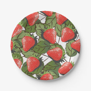Plato De Papel Patrón de fresa
