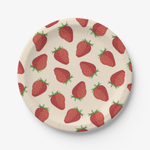 Plato De Papel Patrón de fresa