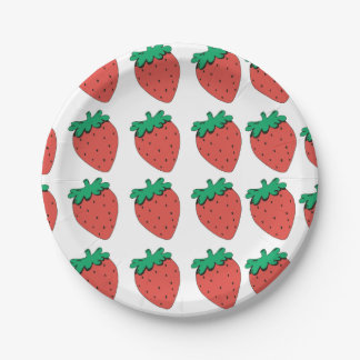 Plato De Papel Patrón de fresa
