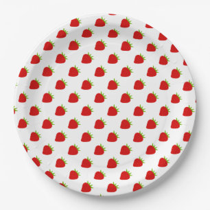 Plato De Papel Patrón de fresa corta