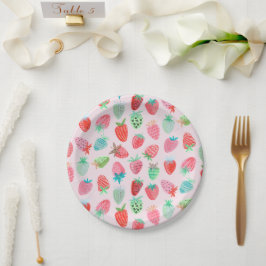 Plato De Papel Patrón de fresa dulce de baya