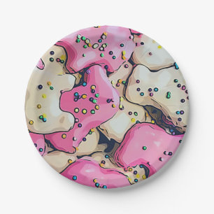 Plato De Papel Patrón de galleta de animales escarchados
