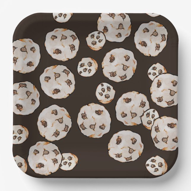 Plato De Papel Patrón de Galletas de Chocolate con Chips          (Anverso)