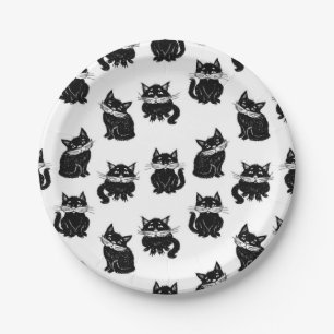 Plato De Papel Patrón de gato