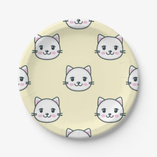 Plato De Papel Patrón de gato