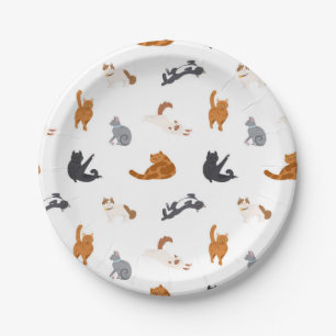 Plato De Papel Patrón de gato