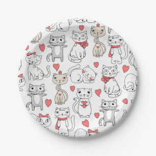 Plato De Papel Patrón de gato