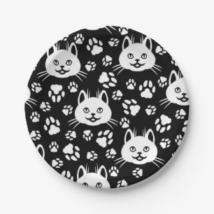 Plato De Papel Patrón de gato