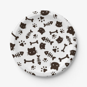 Plato De Papel Patrón de gato