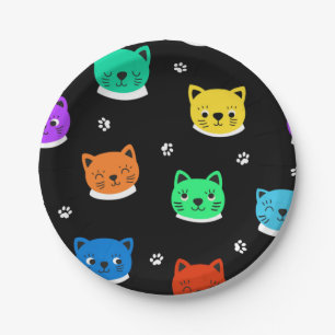 Plato De Papel Patrón de gato