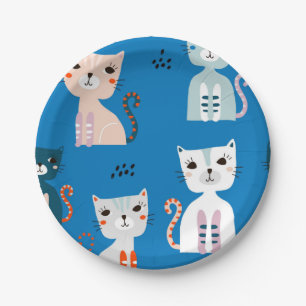 Plato De Papel Patrón de gato