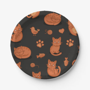 Plato De Papel Patrón de gato