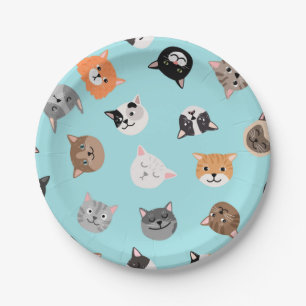 Plato De Papel Patrón de gato