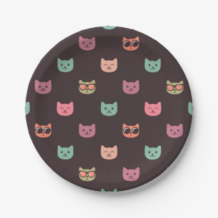 Plato De Papel Patrón de gato