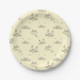 Plato De Papel Patrón de gato