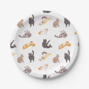Plato De Papel Patrón de gato