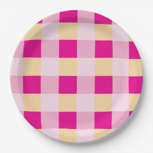 Plato De Papel Patrón de Gingham
